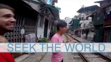 The Rumbling Train Track Street in Hanoi, Vietnam